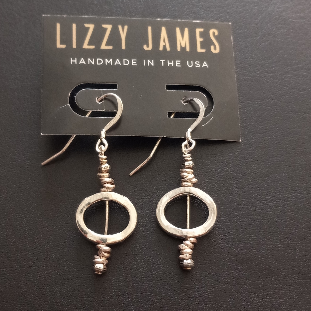Lizzy James Silver-Plated Solo Oval Earrings 45$